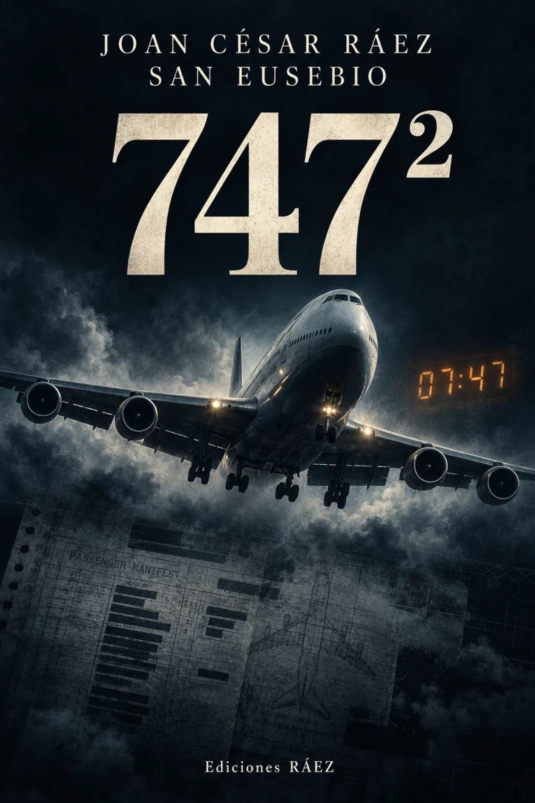 Portada de 747: avión entre nubes, documentos y un reloj que marca 07:47